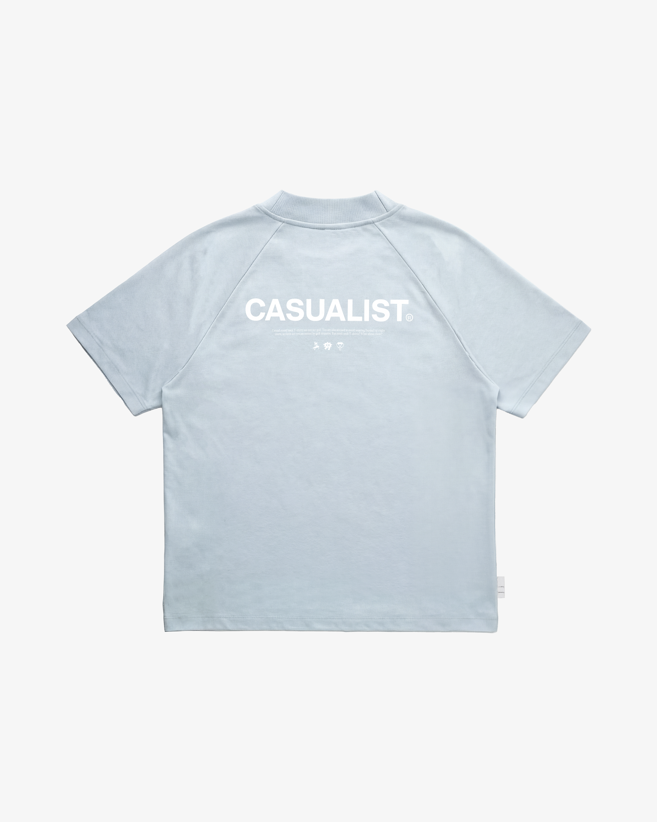 Casualist Appropriate Dress Code Mockneck Tee back view blue