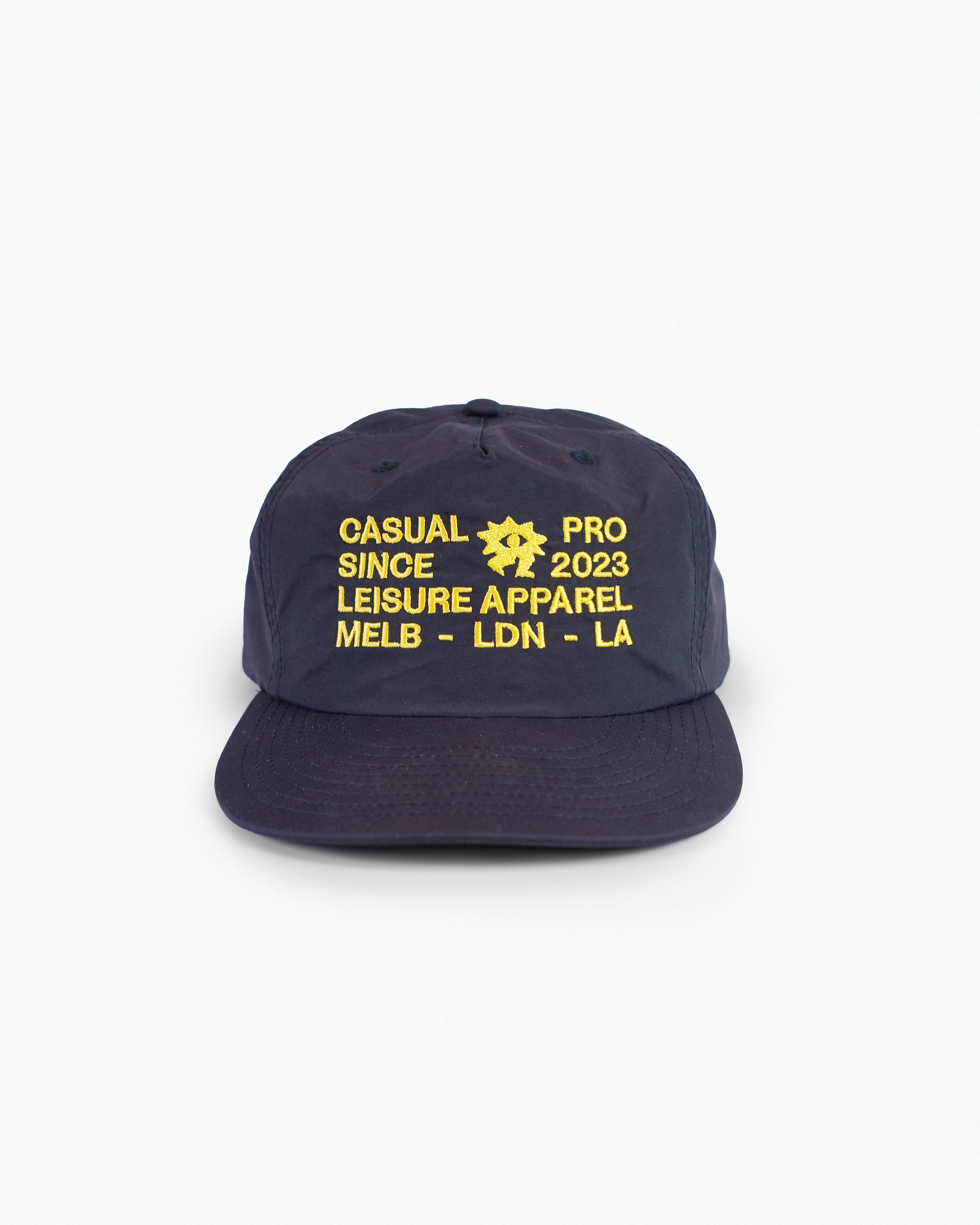 Casualist Leisure Hats OG snapback navy front embroidery yellow