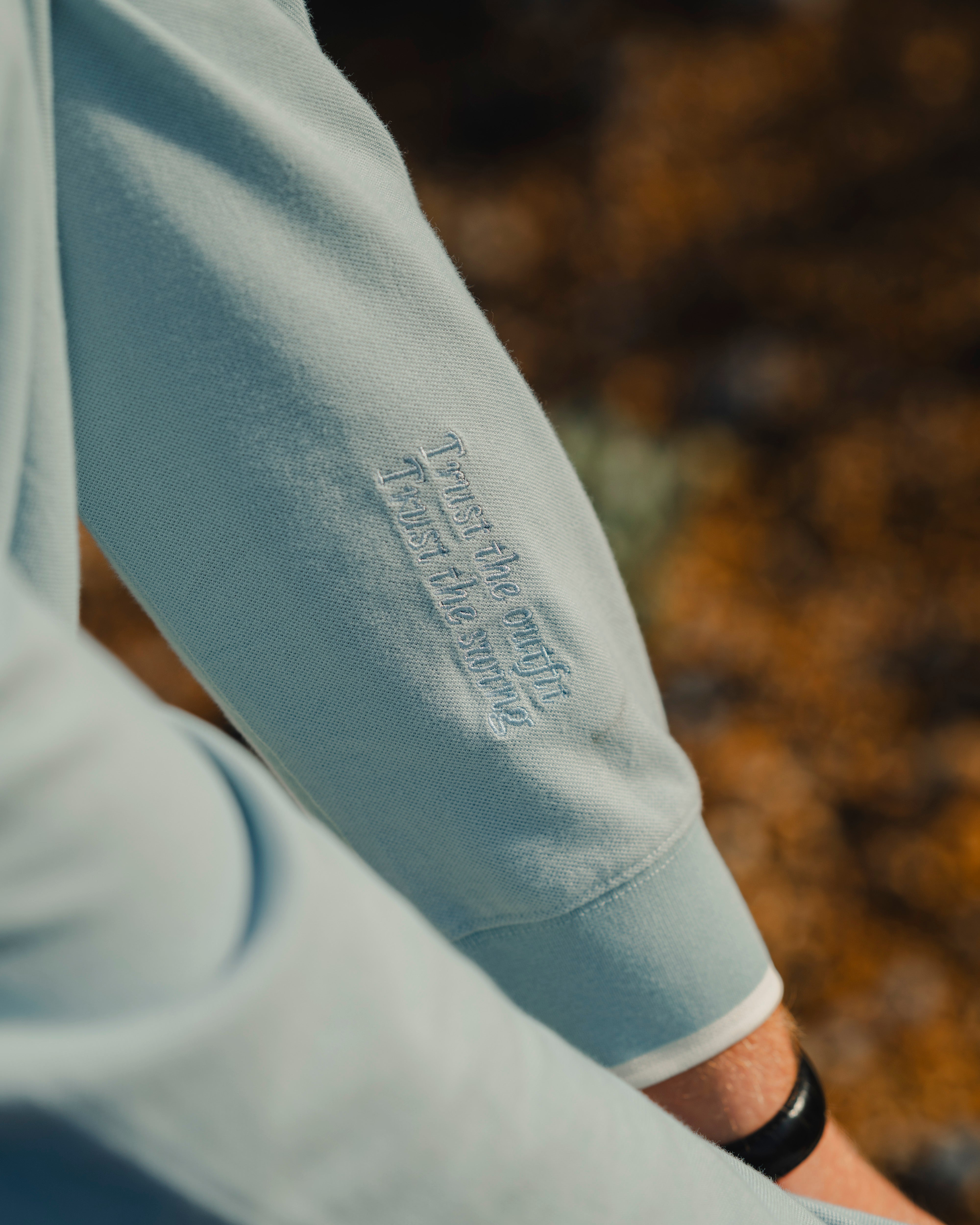 Trust the Swing Pique Polo - Dusty Blue