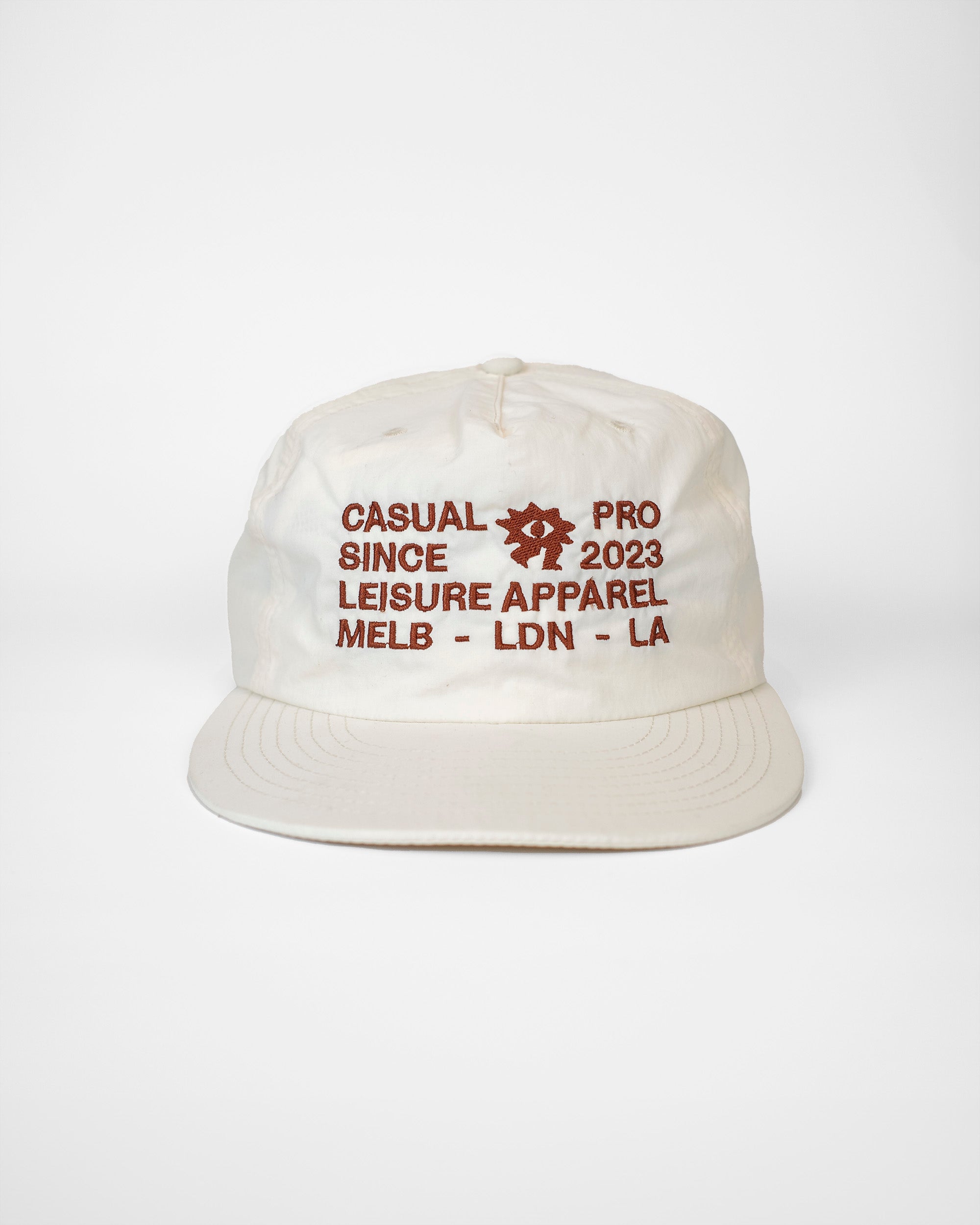 Casualist Leisure Hats OG snapback bone front embroidery brown