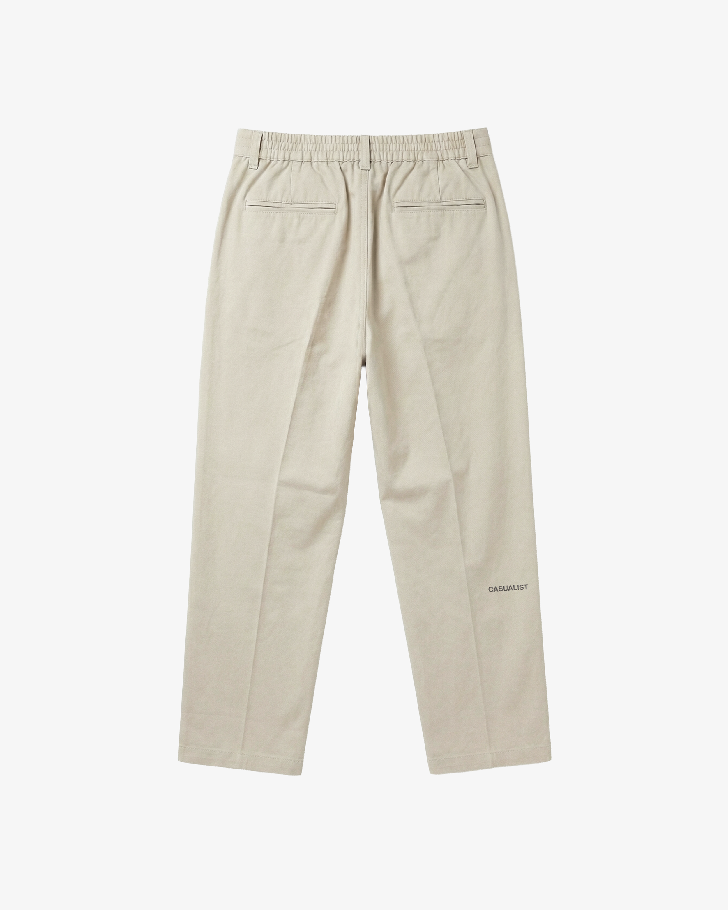 Casualist pleated trousers back view ivory
