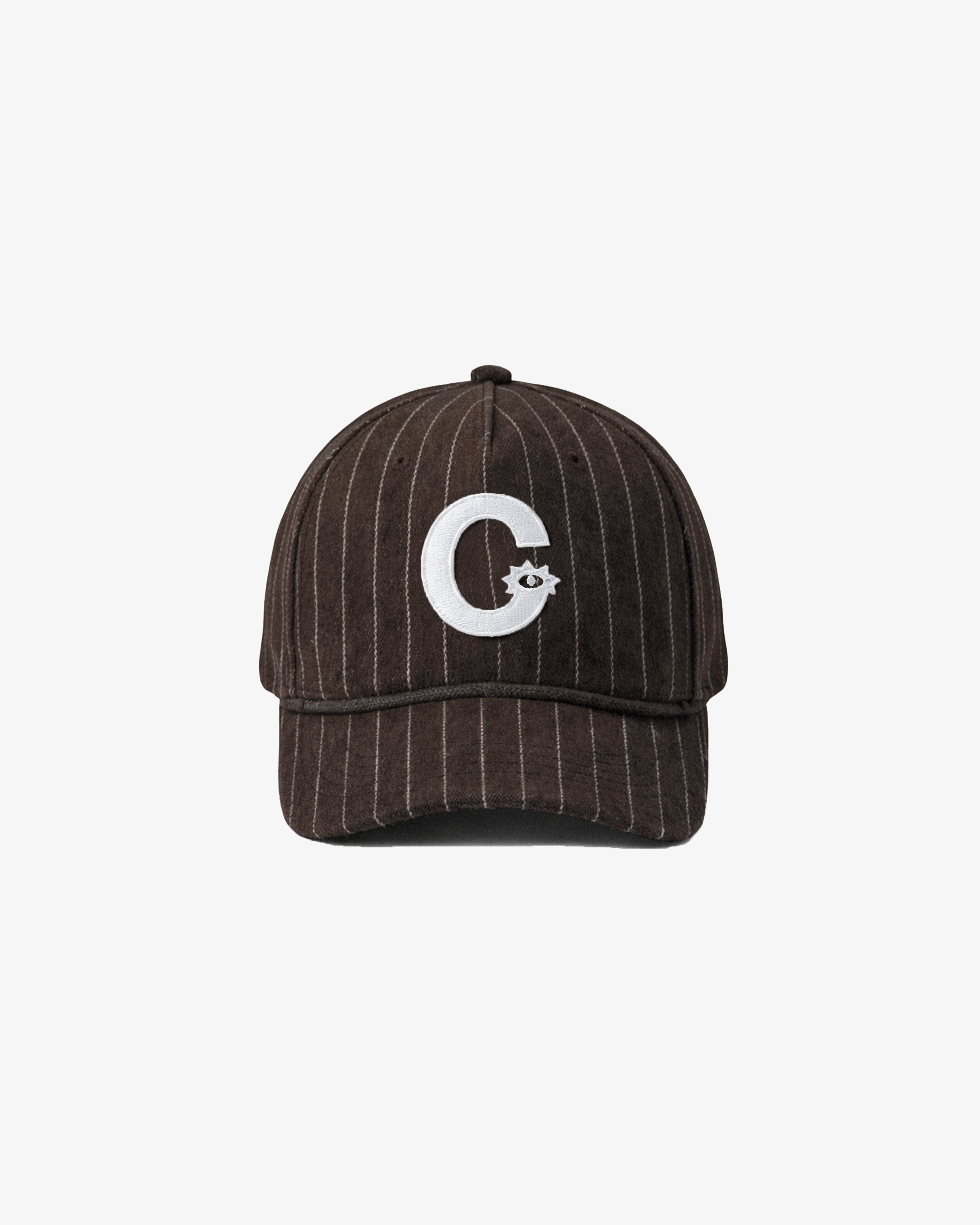 Casualist Legacy Wool 5 Panel Cap flat front view dark brown